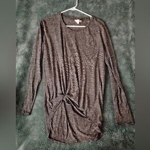 ANTHROPOLOGIE Tie Front Relaxed Fit Long Sleeve Shirt Women's Size Small